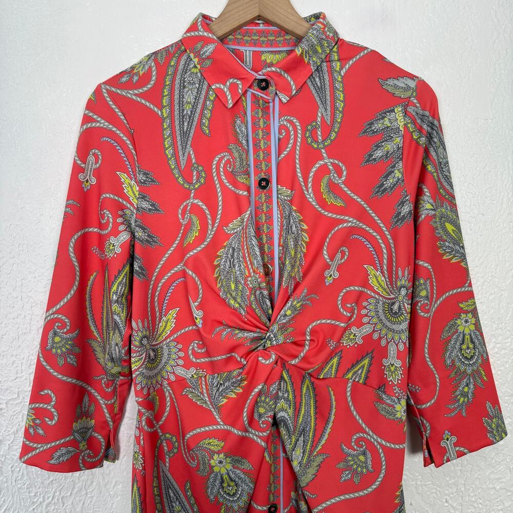 Gretchen Scott Twist & Shout Paisley 3/4 Sleeve Dress Size XL - Picture 2 of 6